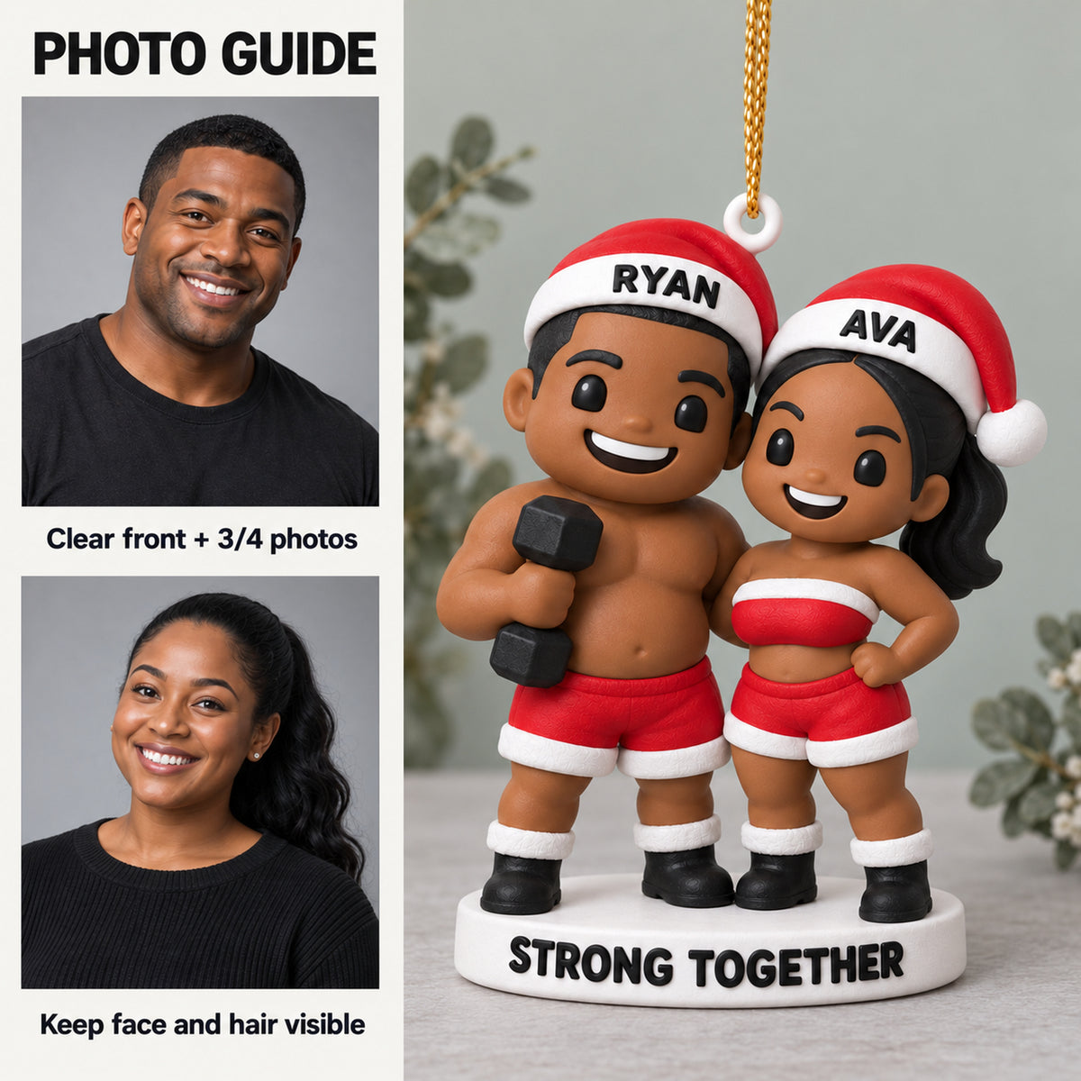 Personalized Strong Together 3D Ornament - Custom Christmas Keepsake - image 2