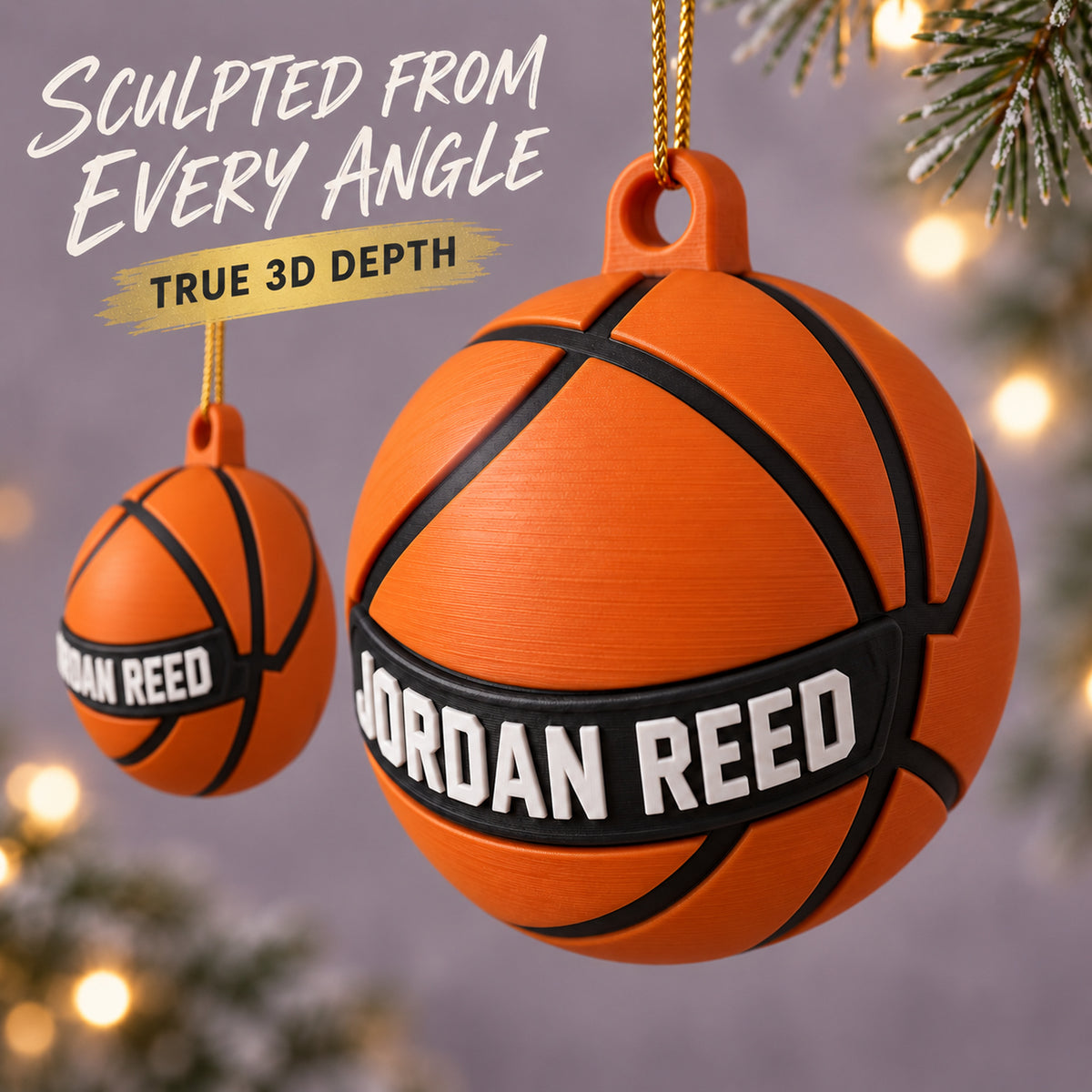 Personalized Basketball 3D Ornament - Custom Christmas Keepsake - image 4