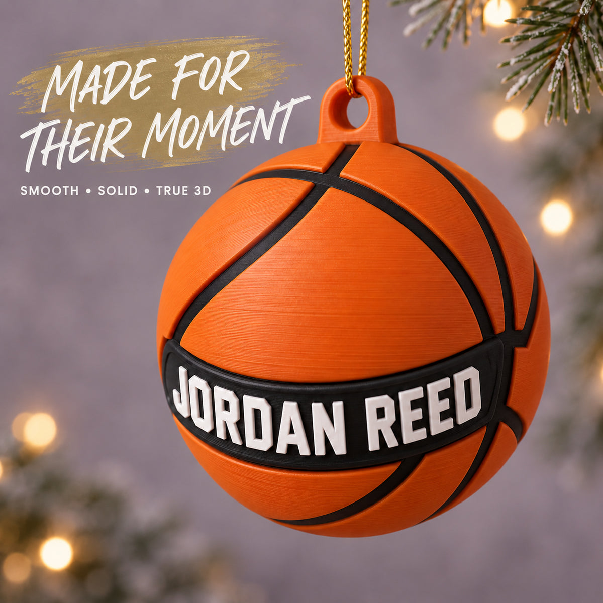 Personalized Basketball 3D Ornament - Custom Christmas Keepsake - image 6