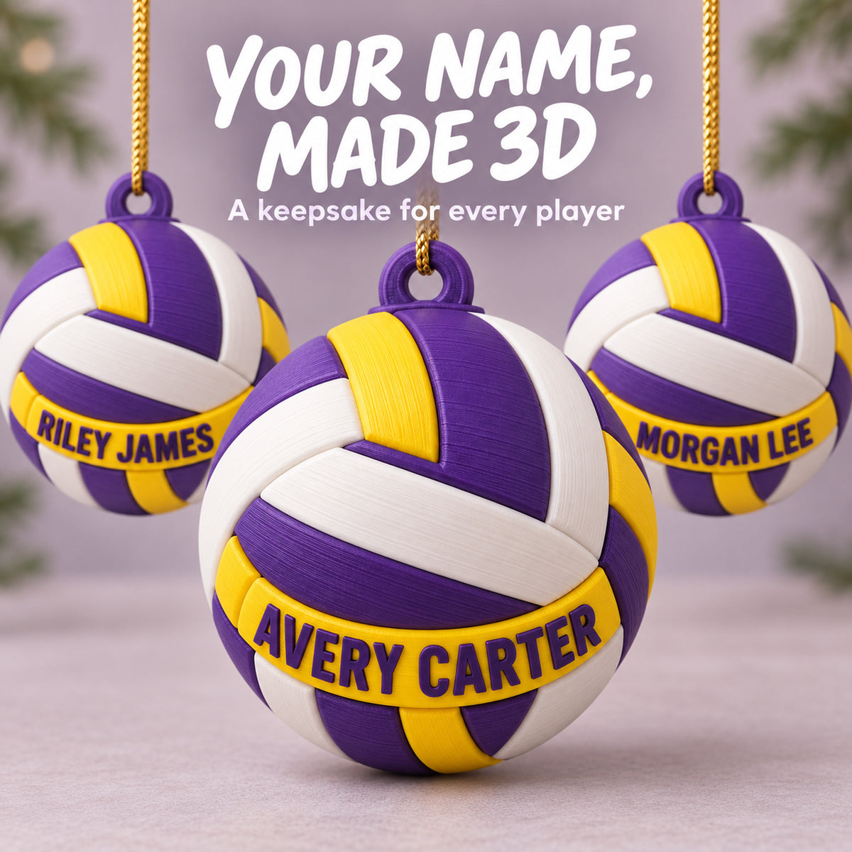 Personalized Volleyball 3D Ornament - Custom Christmas Keepsake - image 7