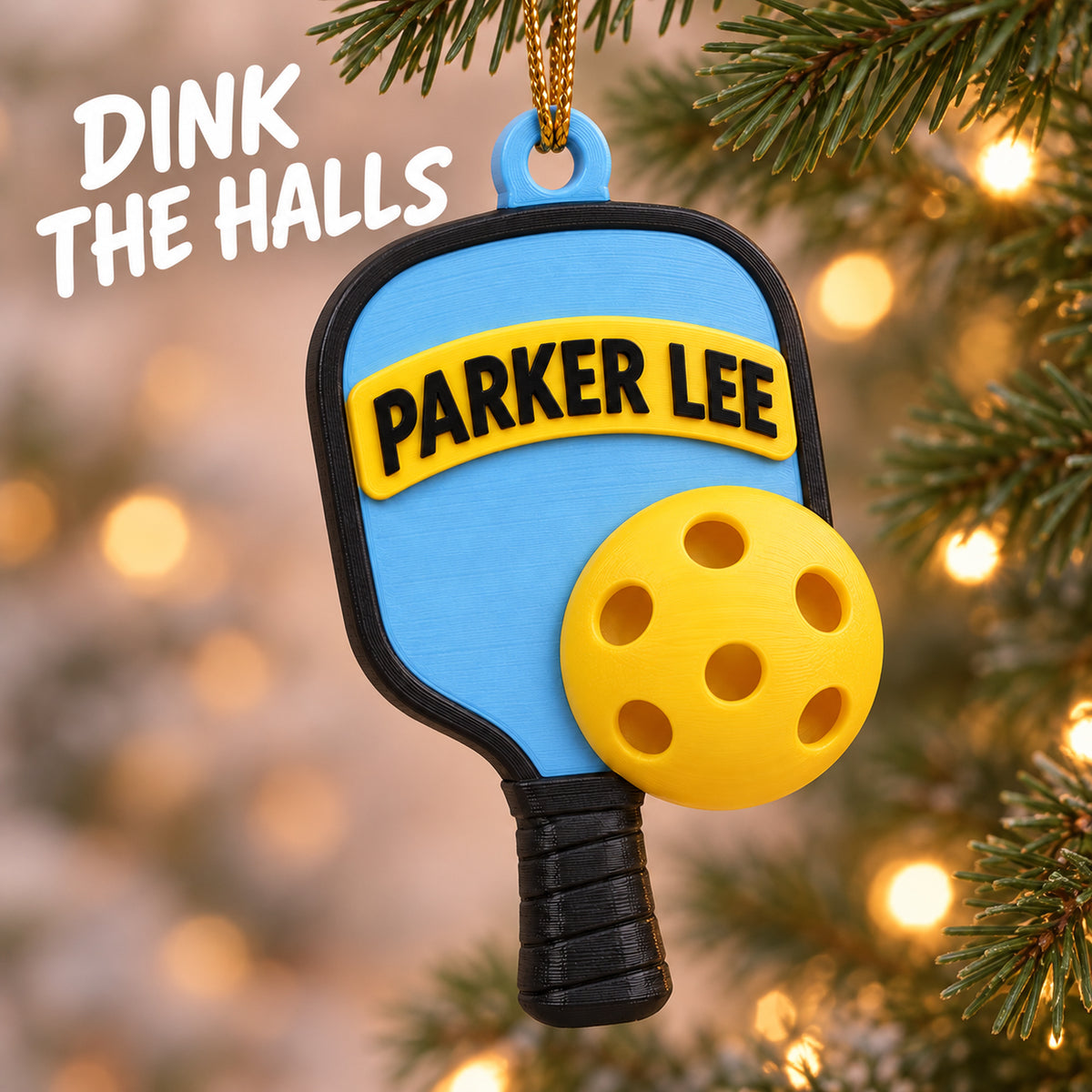 Personalized Pickleball 3D Ornament - Custom Christmas Keepsake - image 2