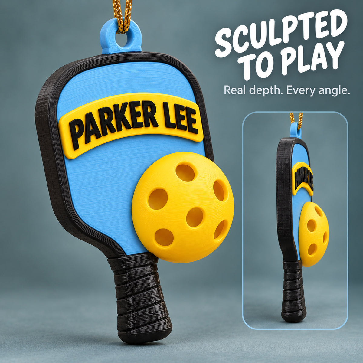 Personalized Pickleball 3D Ornament - Custom Christmas Keepsake - image 4