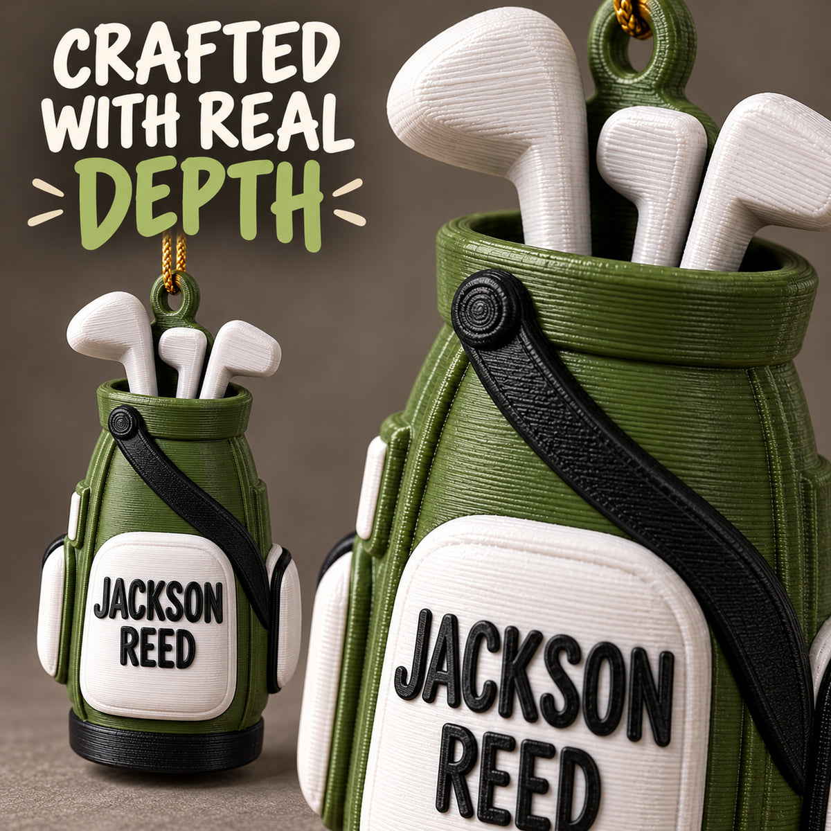Personalized Golf Bag 3D Ornament - Custom Christmas Keepsake - image 6