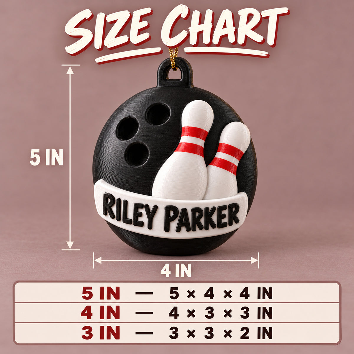 Personalized Bowling 3D Ornament - Custom Christmas Keepsake - image 5