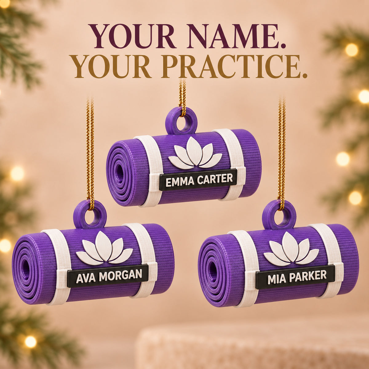 Personalized Yoga Mat 3D Ornament - Custom Christmas Keepsake - image 7