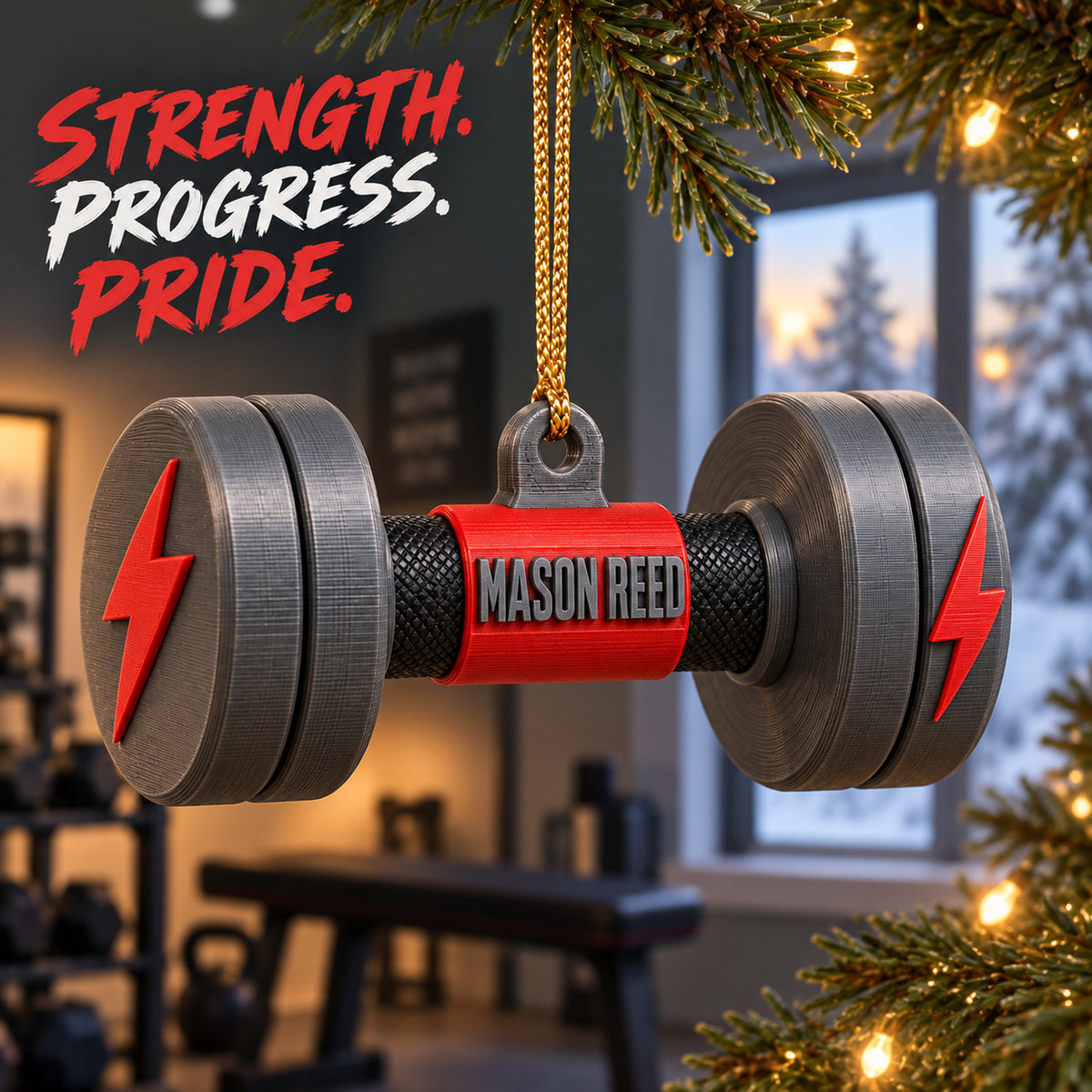 Personalized Dumbbell 3D Ornament - Custom Christmas Keepsake - image 9