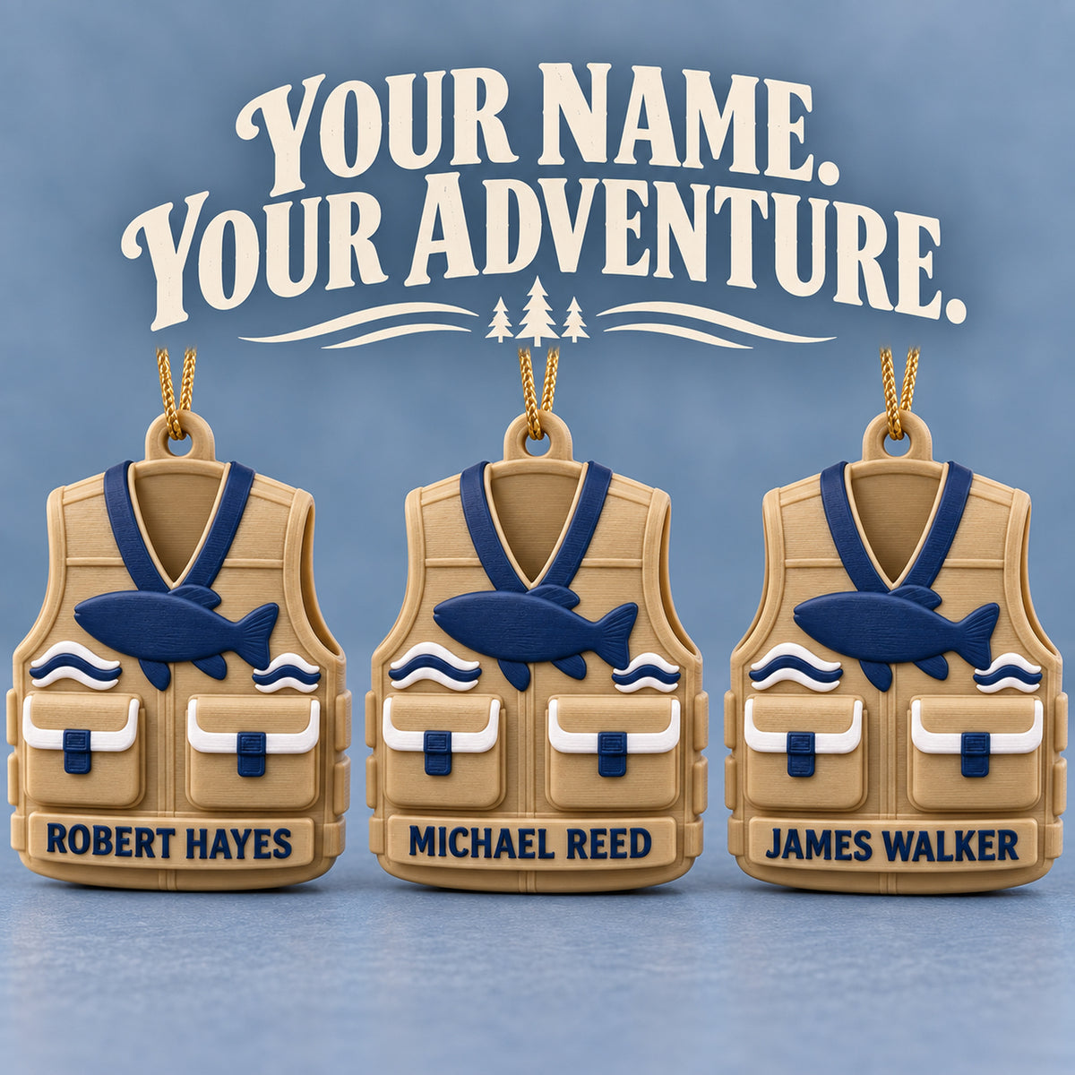 Personalized Fishing Vest 3D Ornament - Custom Christmas Keepsake - image 7