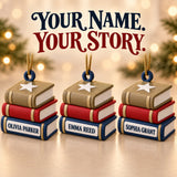 Personalized Book Stack 3D Ornament - Custom Christmas Keepsake - image 7