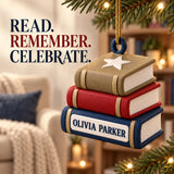 Personalized Book Stack 3D Ornament - Custom Christmas Keepsake - image 9