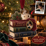 Personalized Book Lover Acrylic Ornament - Custom Photo Keepsake - image 1