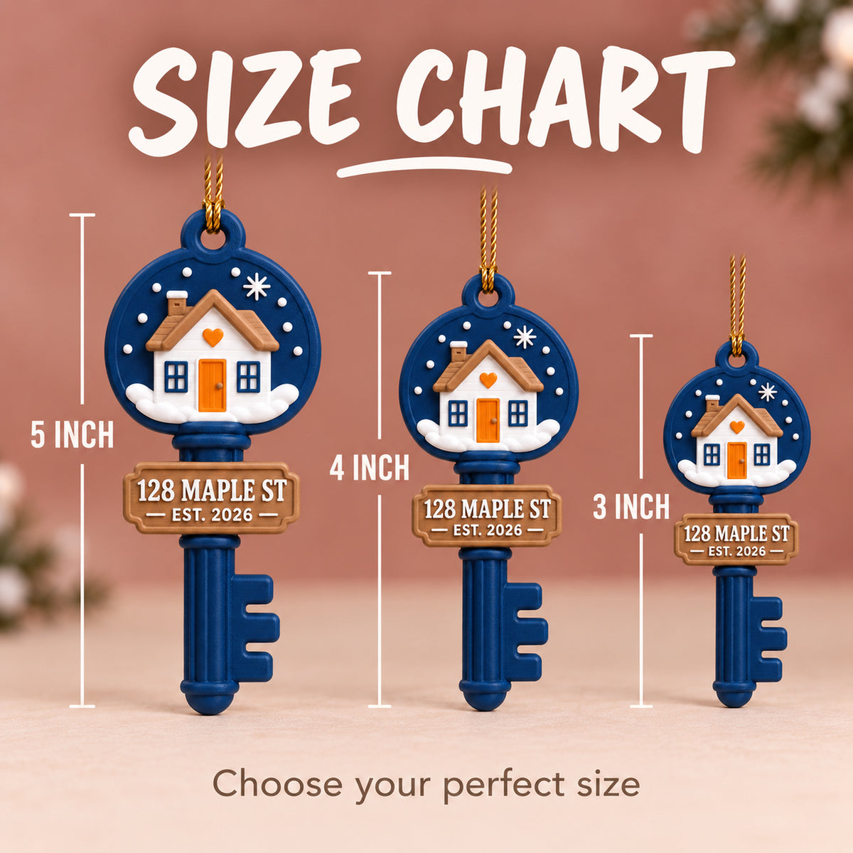 Personalized New Home Key 3D Ornament - Custom Christmas Keepsake - image 5