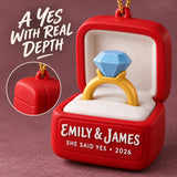 Personalized Engagement Ring Box 3D Ornament - Custom Christmas Keepsake - image 6
