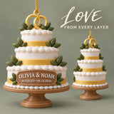 Personalized Wedding Cake 3D Ornament - Custom Christmas Keepsake - image 4