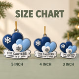 Personalized Family Three Hearts 3D Ornament - Custom Christmas Keepsake - image 5