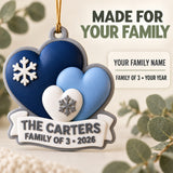 Personalized Family Three Hearts 3D Ornament - Custom Christmas Keepsake - image 7