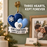 Personalized Family Three Hearts 3D Ornament - Custom Christmas Keepsake - image 9
