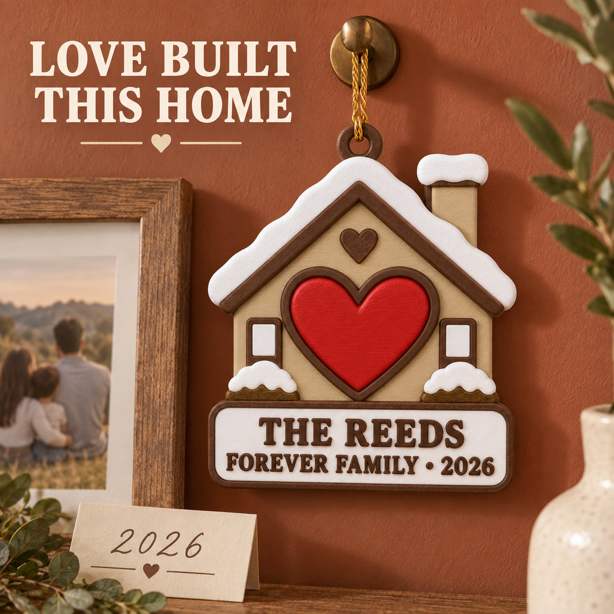 Personalized Adoption House Heart 3D Ornament - Custom Christmas Keepsake - image 9
