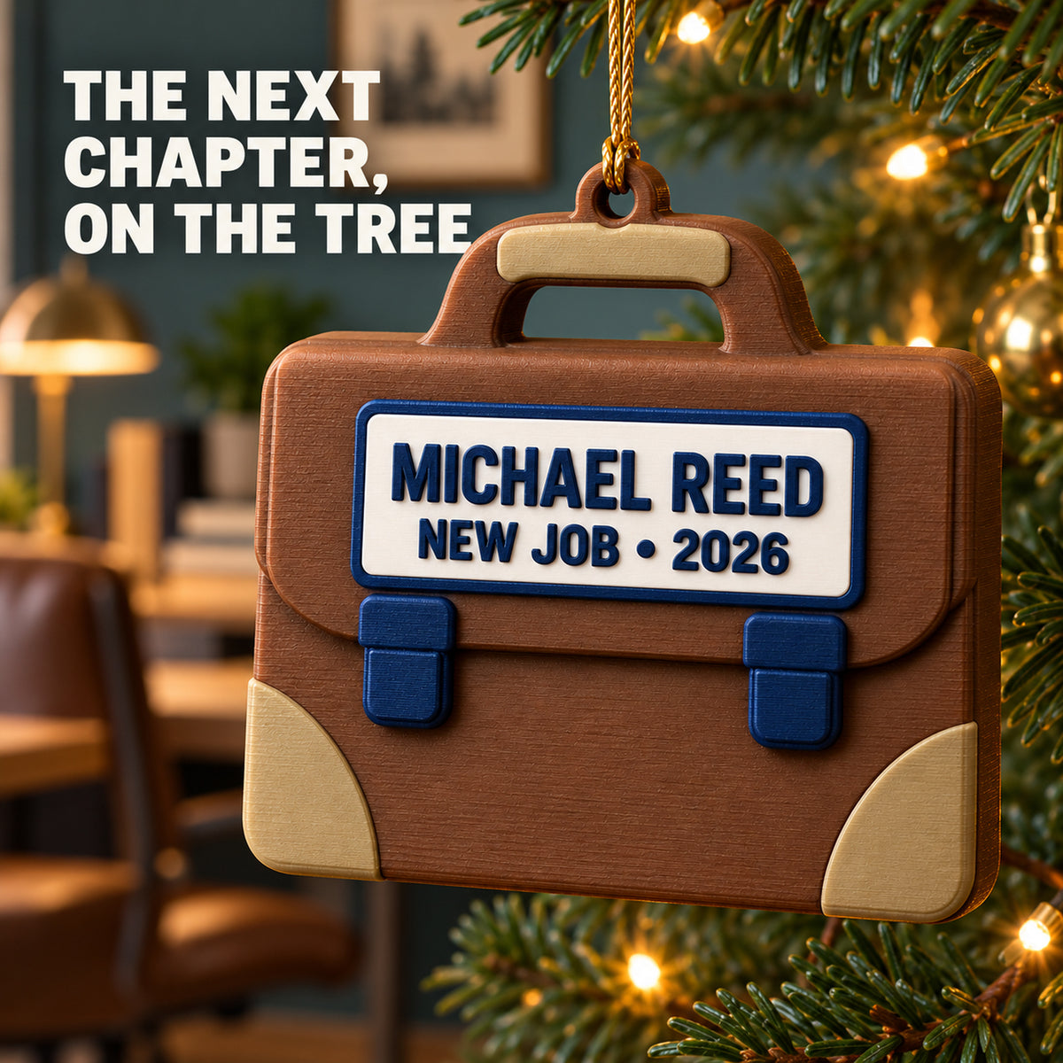 Personalized New Job Briefcase 3D Ornament - Custom Christmas Keepsake - image 2