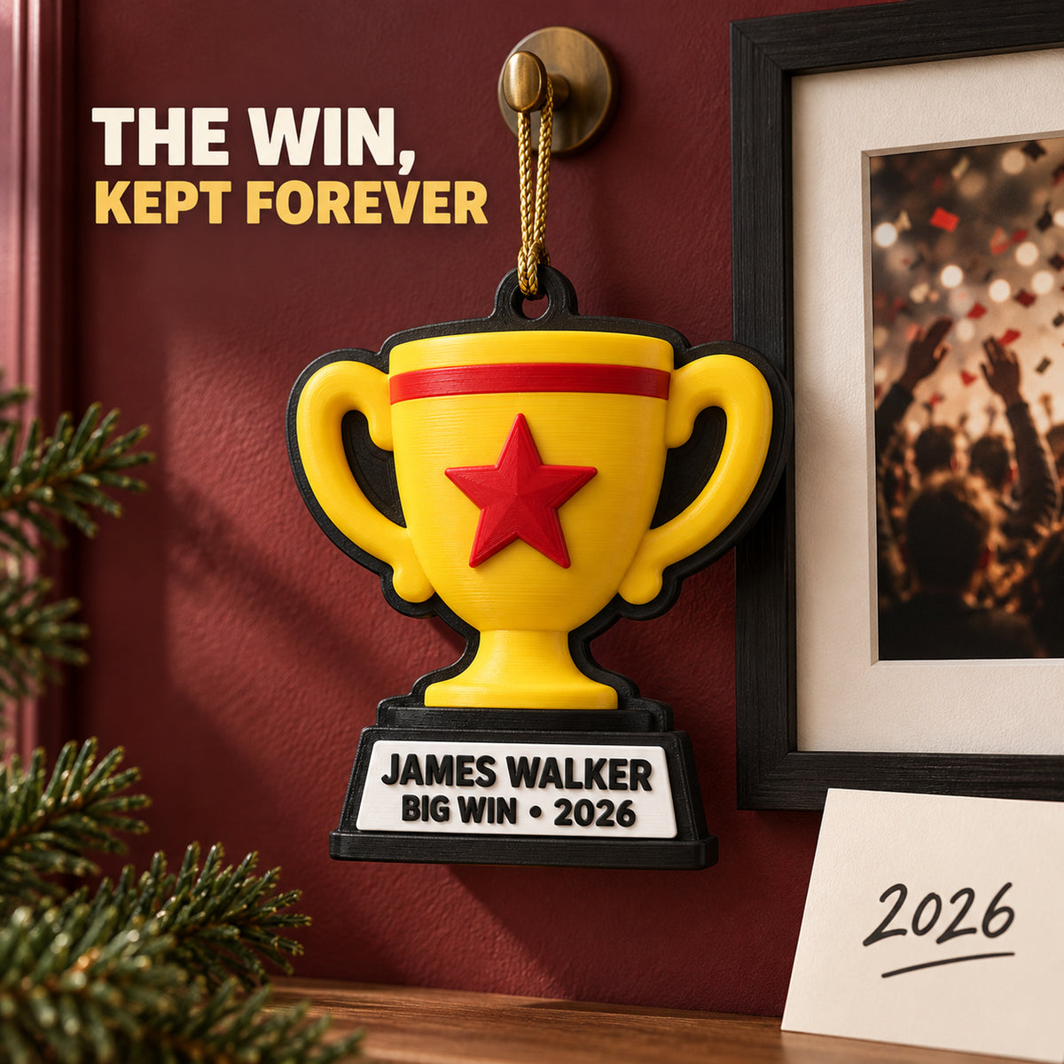 Personalized Achievement Trophy 3D Ornament - Custom Christmas Keepsake - image 9