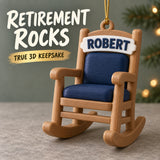 Personalized Retirement Rocking Chair 3D Ornament - Custom Christmas Keepsake - image 1