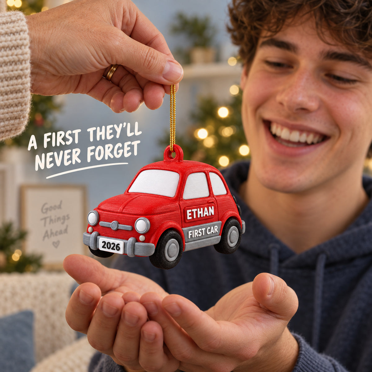Personalized First Car 3D Ornament - Custom Christmas Keepsake - image 8