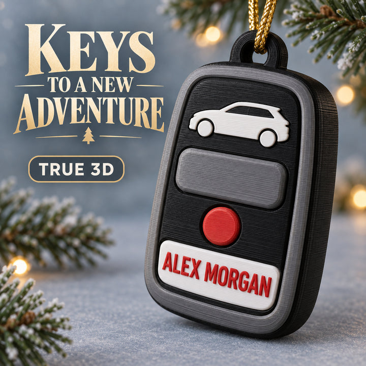 Personalized Car Key 3D Ornament - Custom Christmas Keepsake - image 1