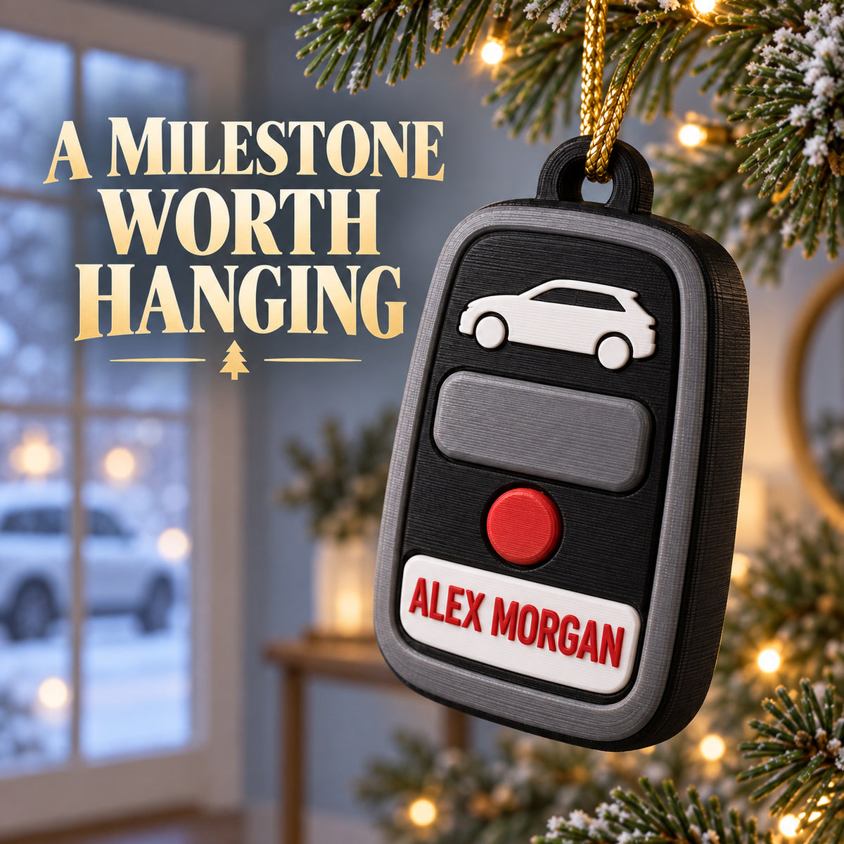 Personalized Car Key 3D Ornament - Custom Christmas Keepsake - image 2