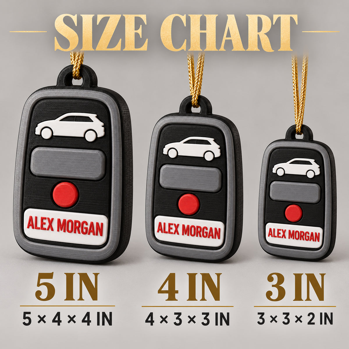 Personalized Car Key 3D Ornament - Custom Christmas Keepsake - image 5