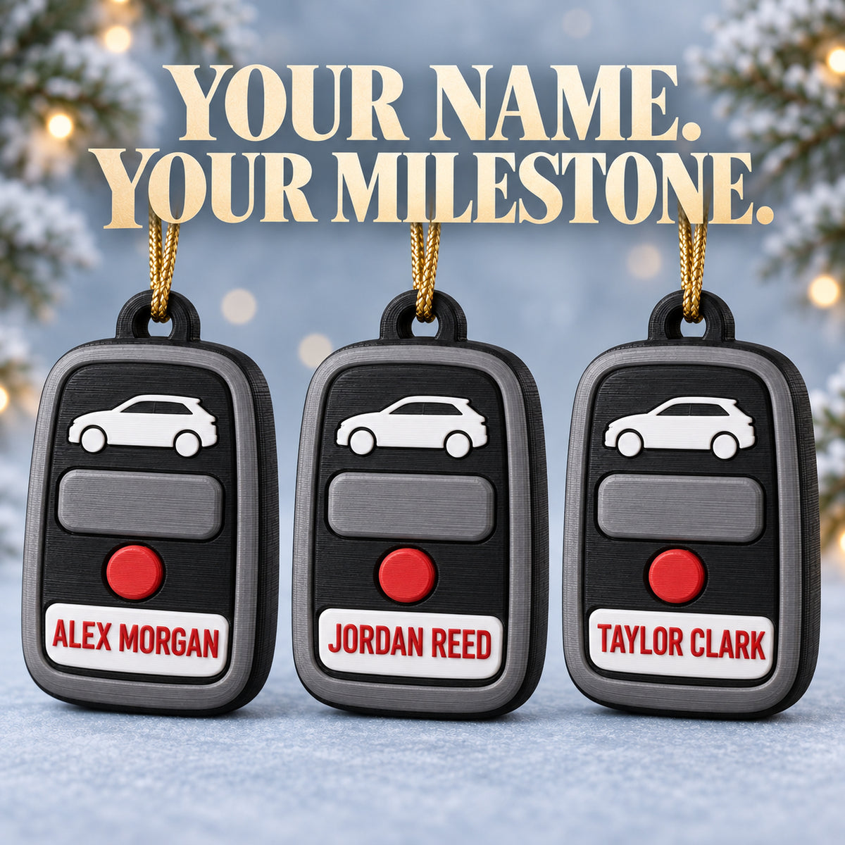 Personalized Car Key 3D Ornament - Custom Christmas Keepsake - image 7