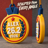Personalized Marathon Medal 3D Ornament - Custom Christmas Keepsake - image 4