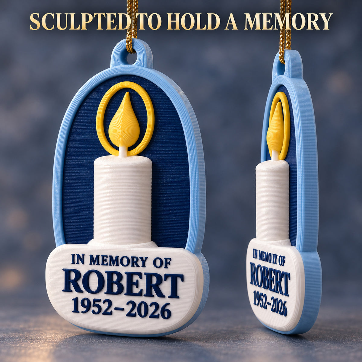Personalized Memorial Candle 3D Ornament - Custom Christmas Keepsake - image 4