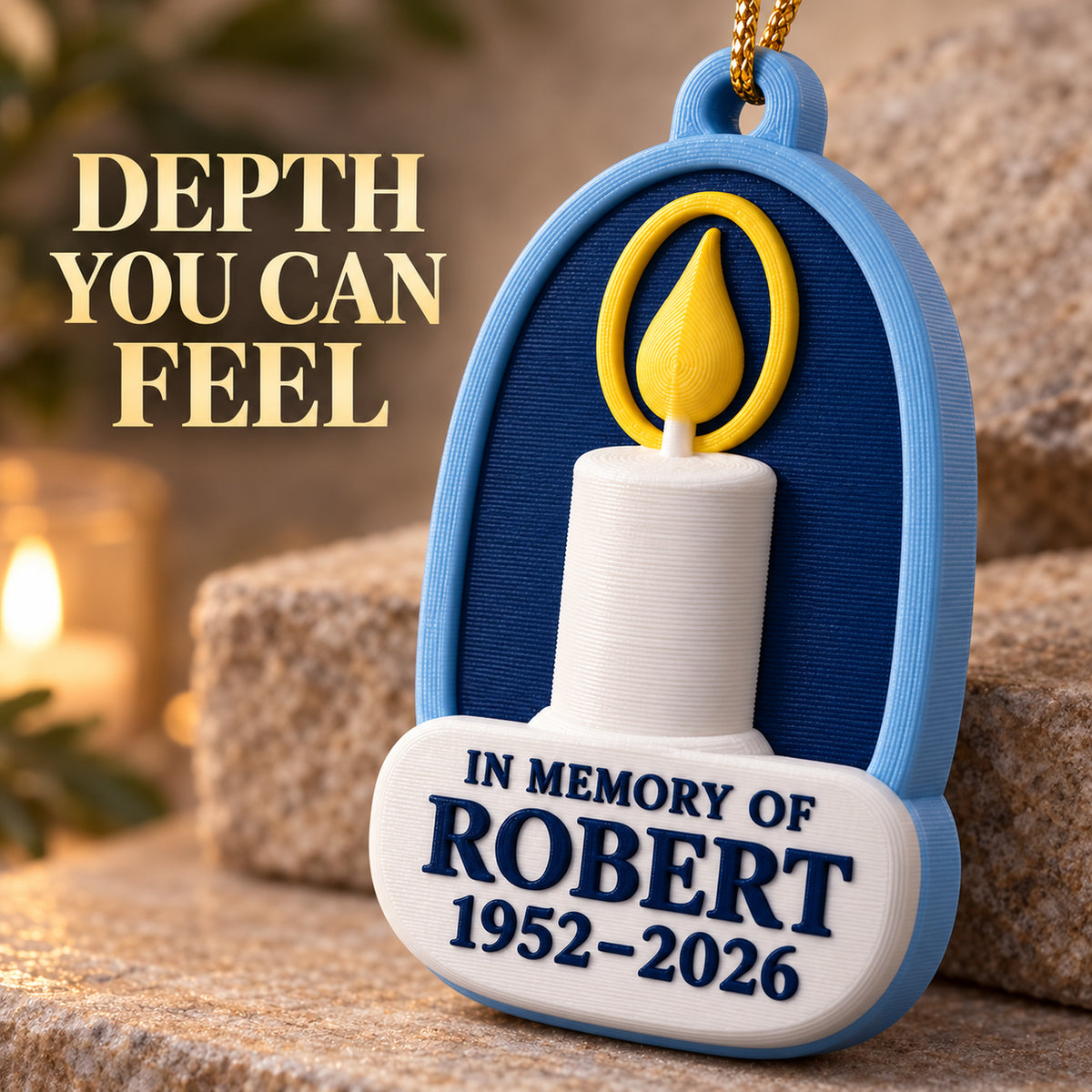 Personalized Memorial Candle 3D Ornament - Custom Christmas Keepsake - image 6