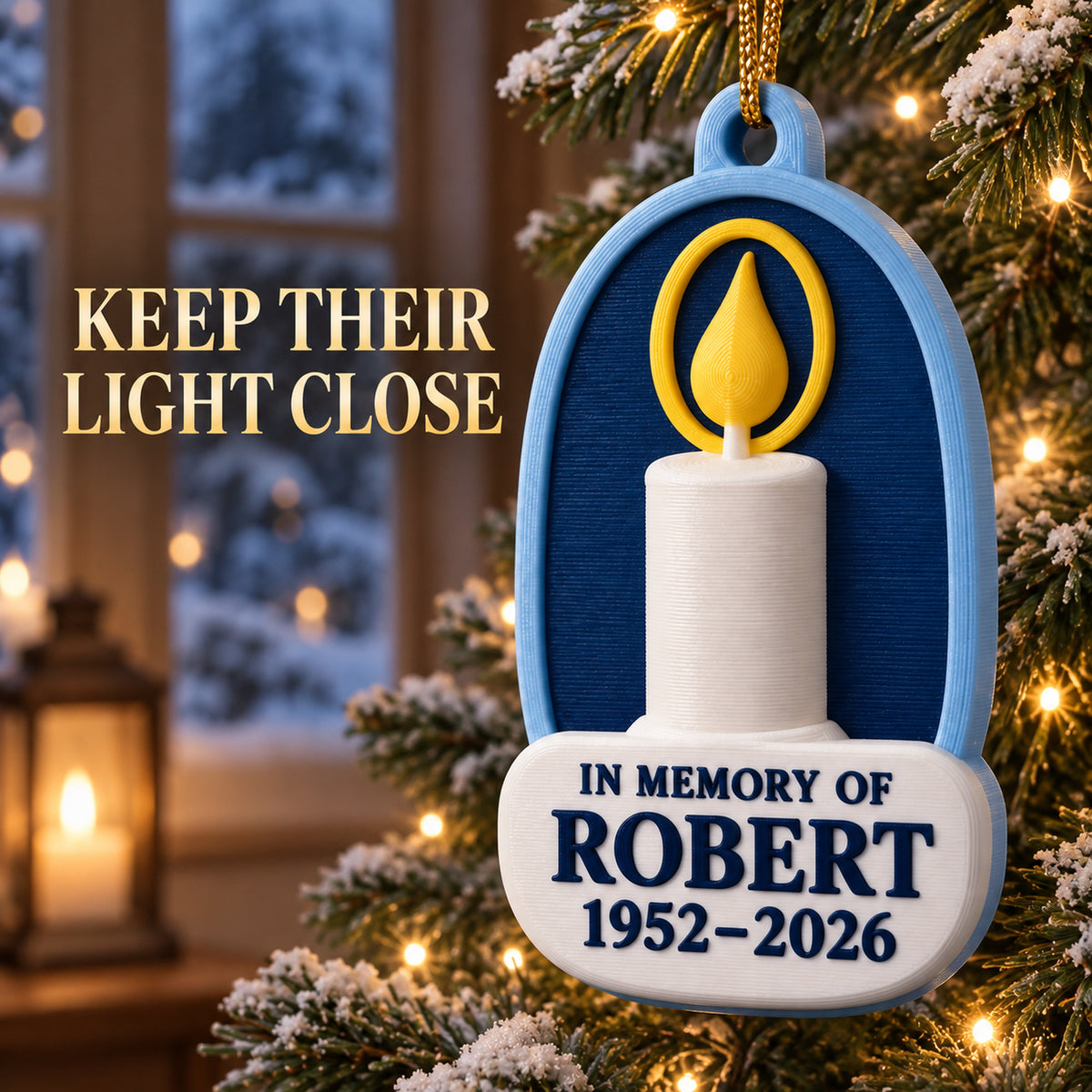 Personalized Memorial Candle 3D Ornament - Custom Christmas Keepsake - image 9