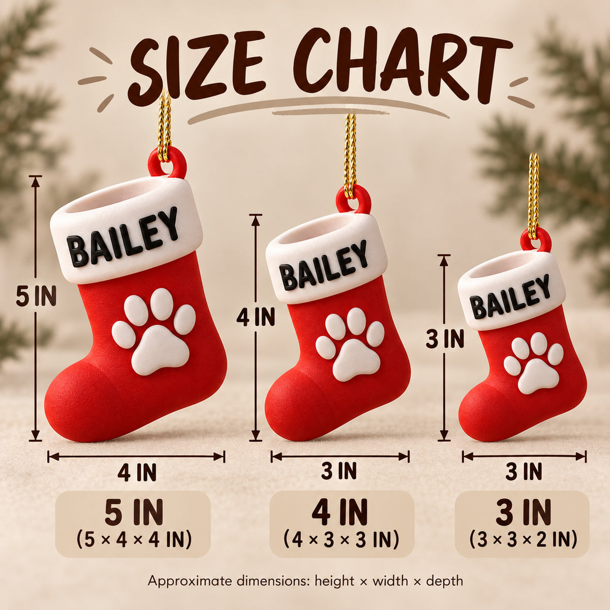 Personalized Dog Christmas Stocking 3D Ornament - Custom Christmas Keepsake - image 5