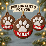 Personalized Raised Paw Name 3D Ornament - Custom Christmas Keepsake - image 7