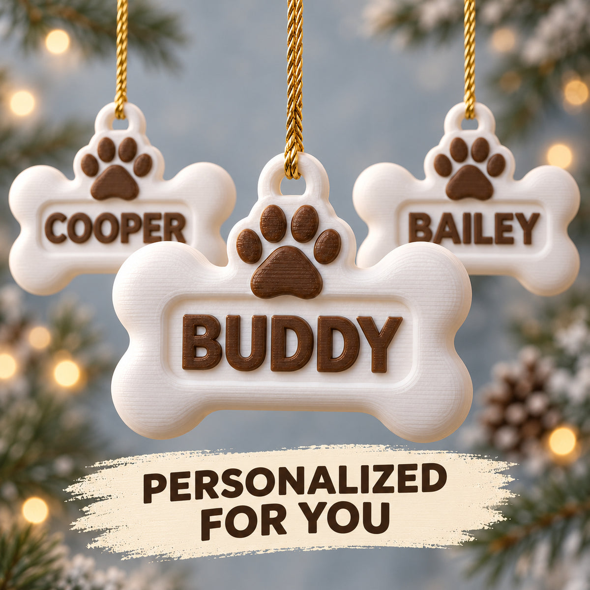 Personalized Dog Bone 3D Ornament - Custom Christmas Keepsake - image 7