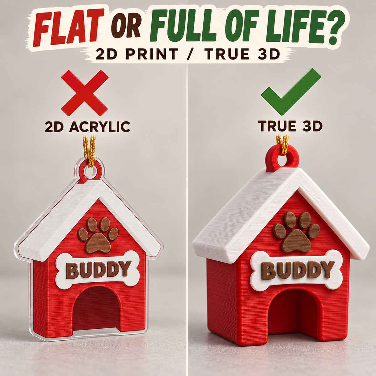 Personalized Doghouse 3D Ornament - Custom Christmas Keepsake - image 3
