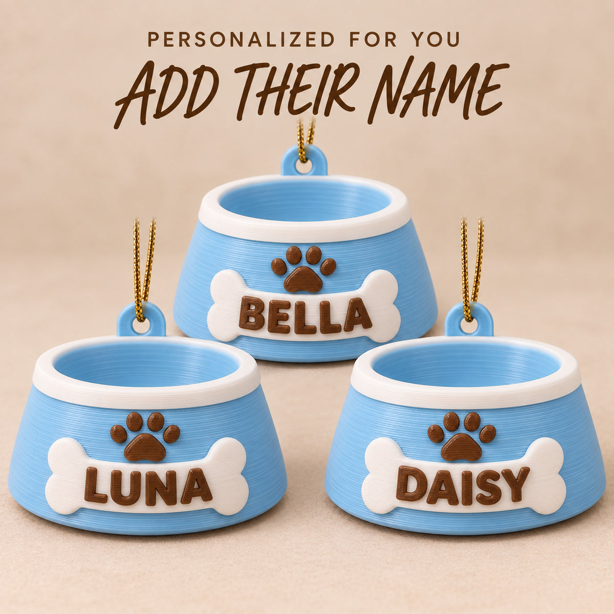 Personalized Dog Bowl 3D Ornament - Custom Christmas Keepsake - image 7