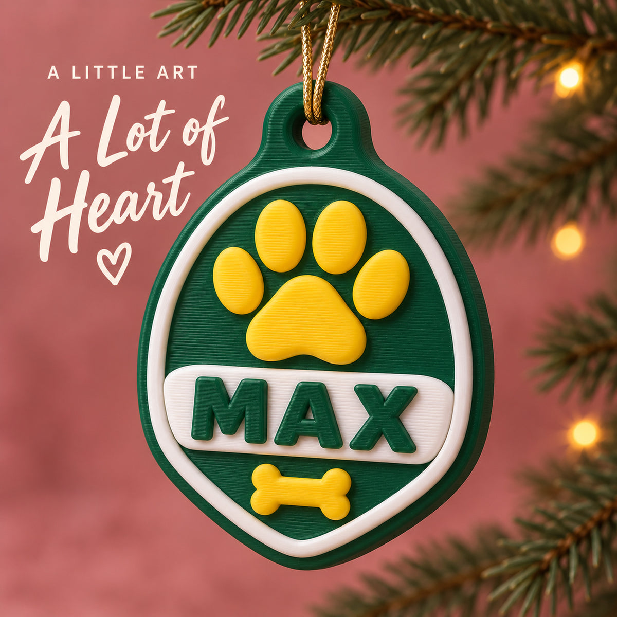 Personalized Collar Tag 3D Ornament - Custom Christmas Keepsake - image 2