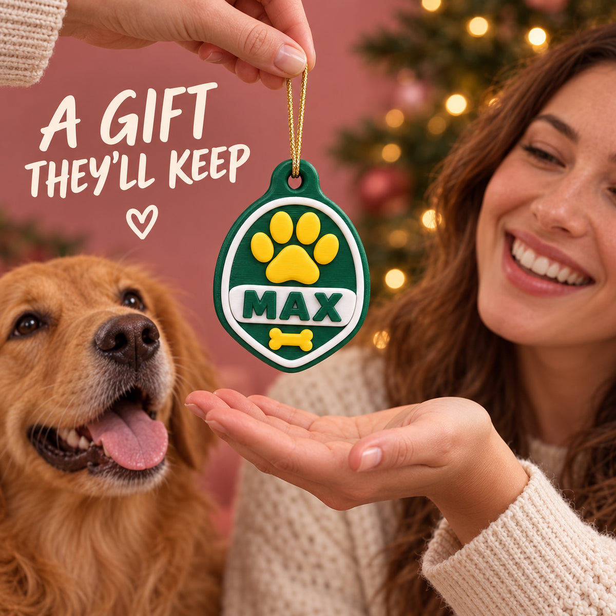 Personalized Collar Tag 3D Ornament - Custom Christmas Keepsake - image 8