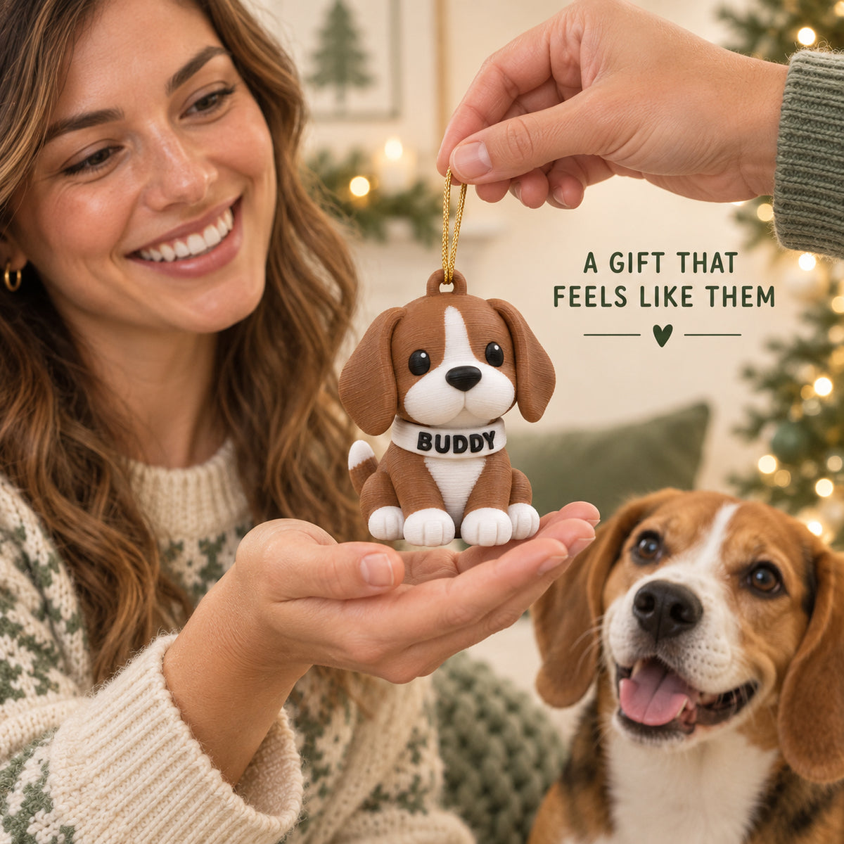 Personalized Chibi Dog 3D Ornament - Custom Christmas Keepsake - image 8
