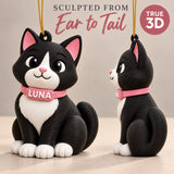 Personalized Sitting Cat 3D Ornament - Custom Christmas Keepsake - image 4