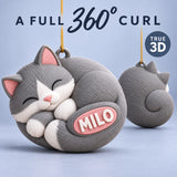 Personalized Curled Cat 3D Ornament - Custom Christmas Keepsake - image 4