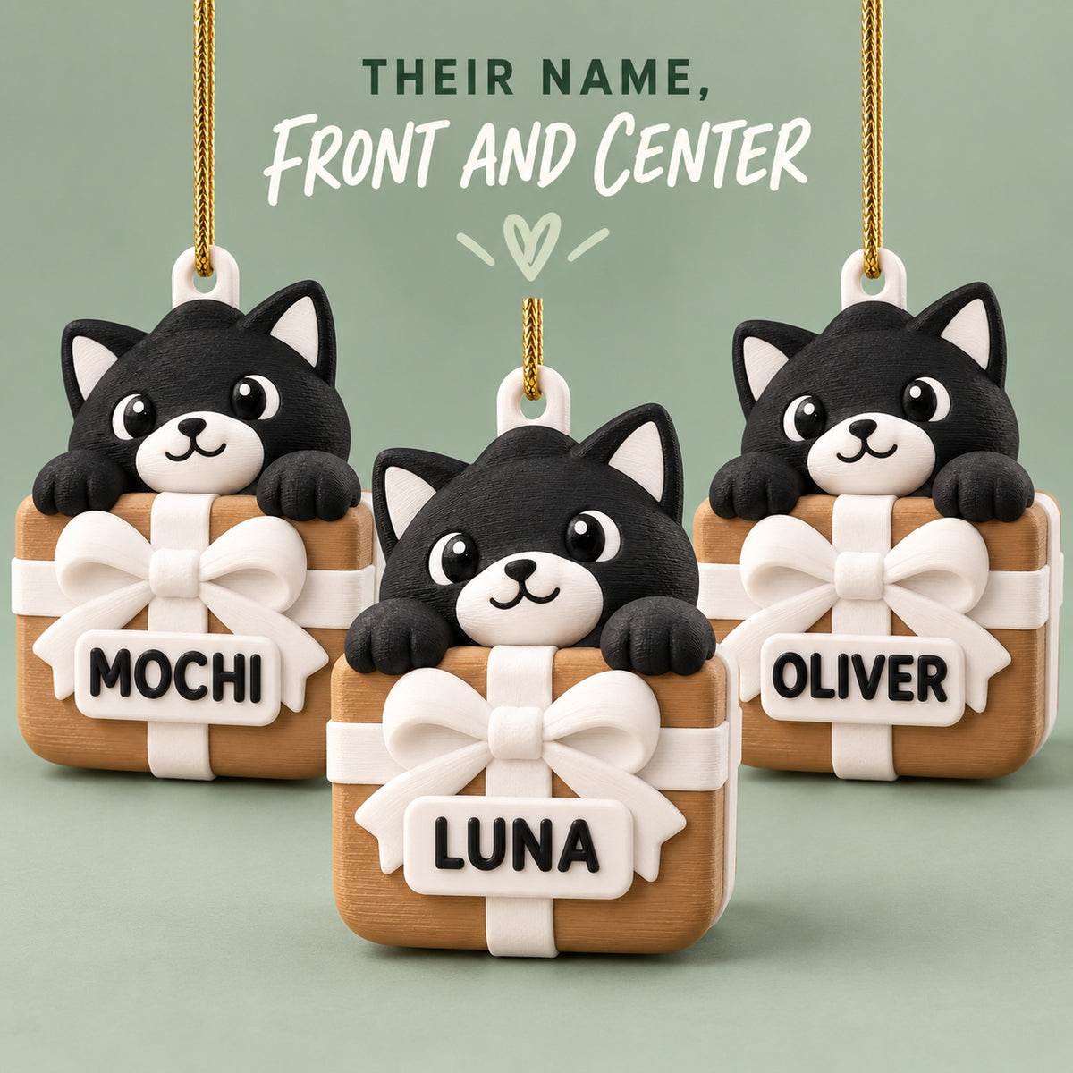 Personalized Cat Gift Box 3D Ornament - Custom Christmas Keepsake - image 7
