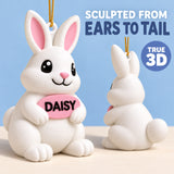 Personalized Rabbit 3D Ornament - Custom Christmas Keepsake - image 4