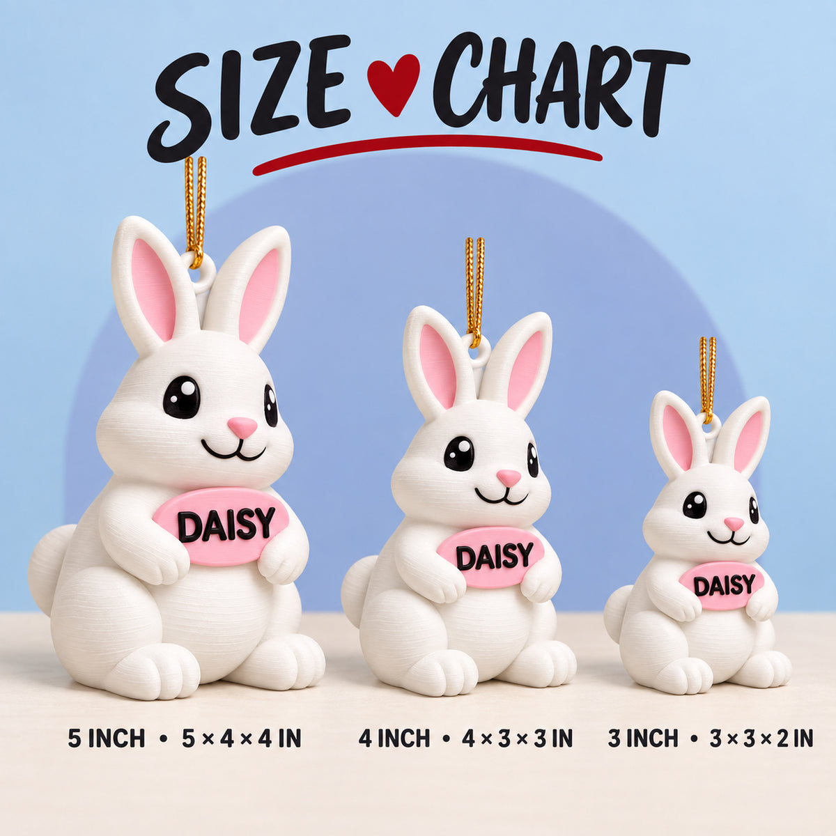 Personalized Rabbit 3D Ornament - Custom Christmas Keepsake - image 5