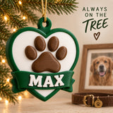 Personalized Memorial Heart Paw 3D Ornament - Custom Christmas Keepsake - image 9