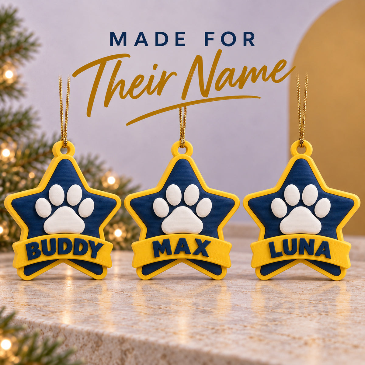 Personalized Memorial Star Paw 3D Ornament - Custom Christmas Keepsake - image 7