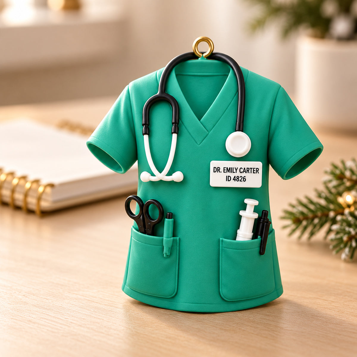 Personalized Doctor Scrubs 3D Ornament - Custom Christmas Keepsake - image 9