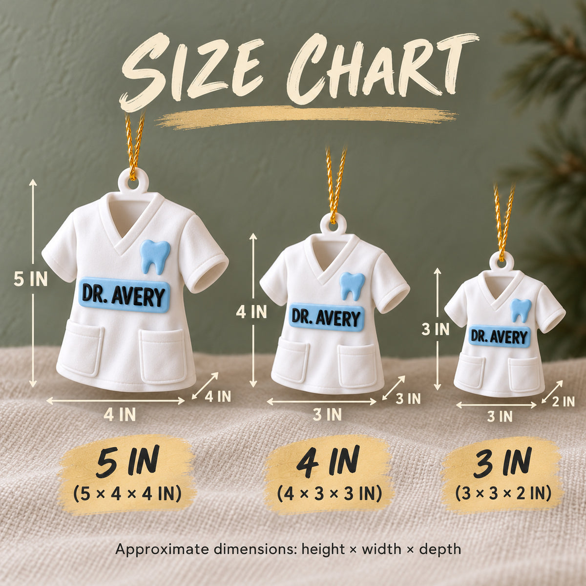 Personalized Dentist Tunic 3D Ornament - Custom Christmas Keepsake - image 5